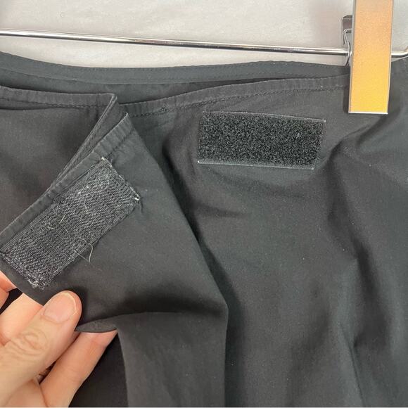 Theory Faux Wrap Maxi Skirt Womens 8 Black Cotton Poplin Minimalist Classic - Picture 5 of 12